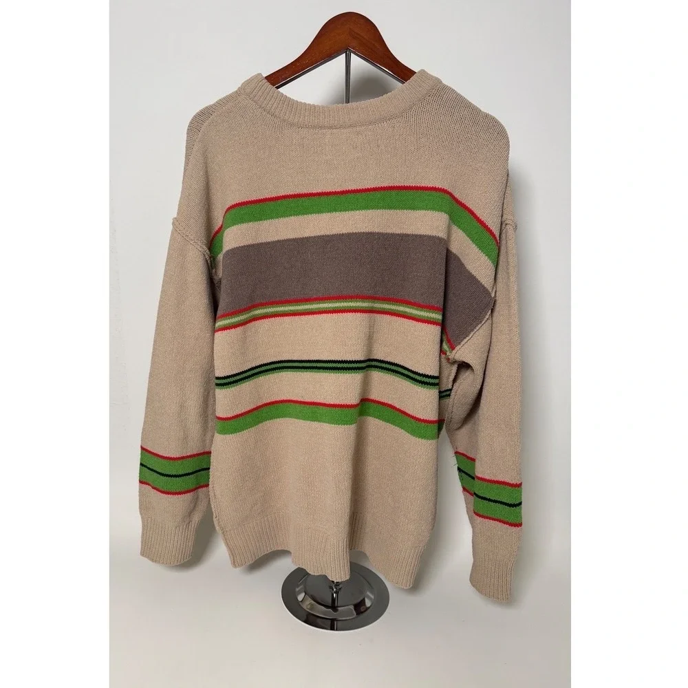 NEW BDG Sweater Women's Medium Urban Outfitters Knit Striped Pullover‎ Beige